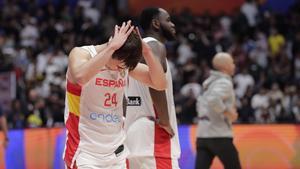 Jakarta (Indonesia), 22/08/2023.- Spain team player reacts after the FIBA Basketball World Cup 2023 group stage second round match between Spain and Canada in Jakarta, Indonesia, 03 September 2023. (Baloncesto, España) EFE/EPA/MAST IRHAM