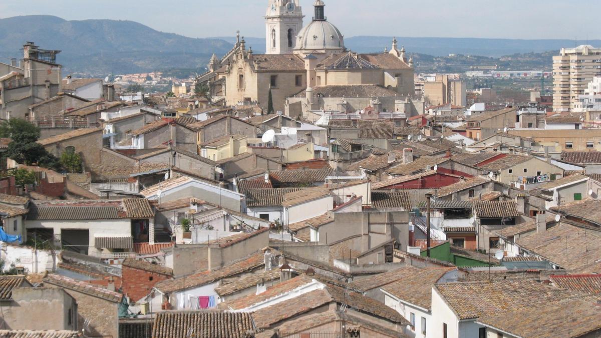 Vista del casco antiguo de Xàtiva.