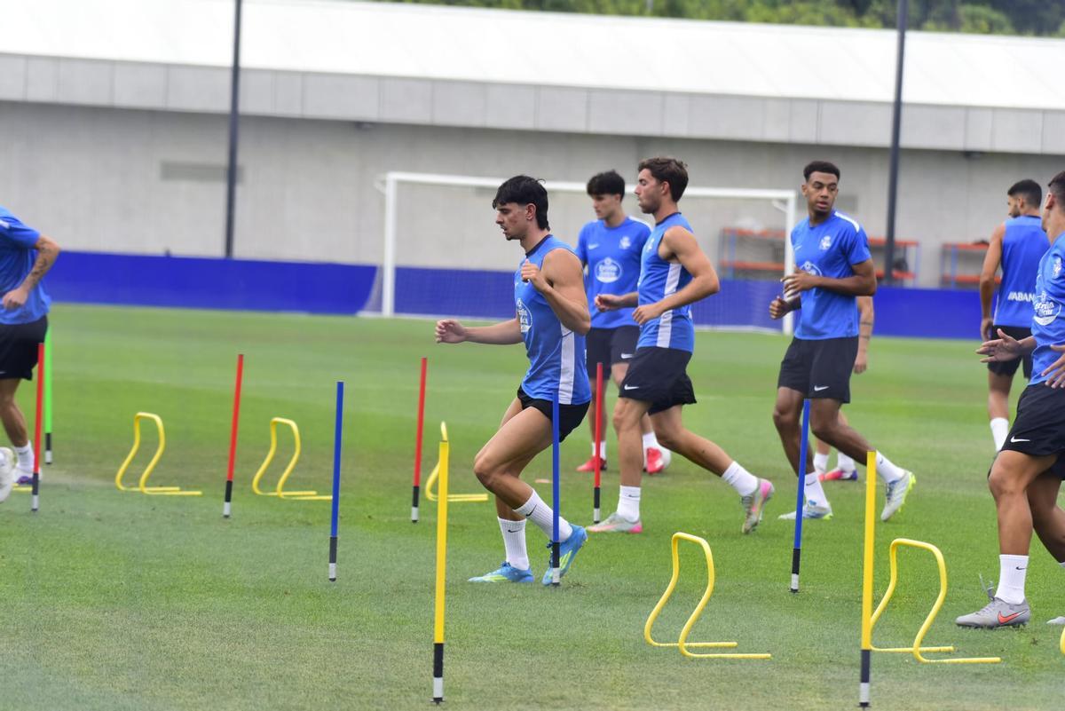 Entrenamiento del Dépor en Abegondo en la tercera semana de pretemporada