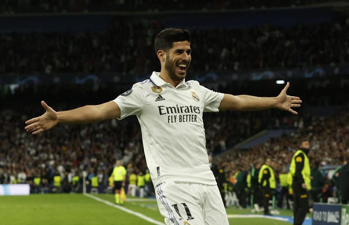 Marco Asensio celebra el segundo gol ante el Chelsea.