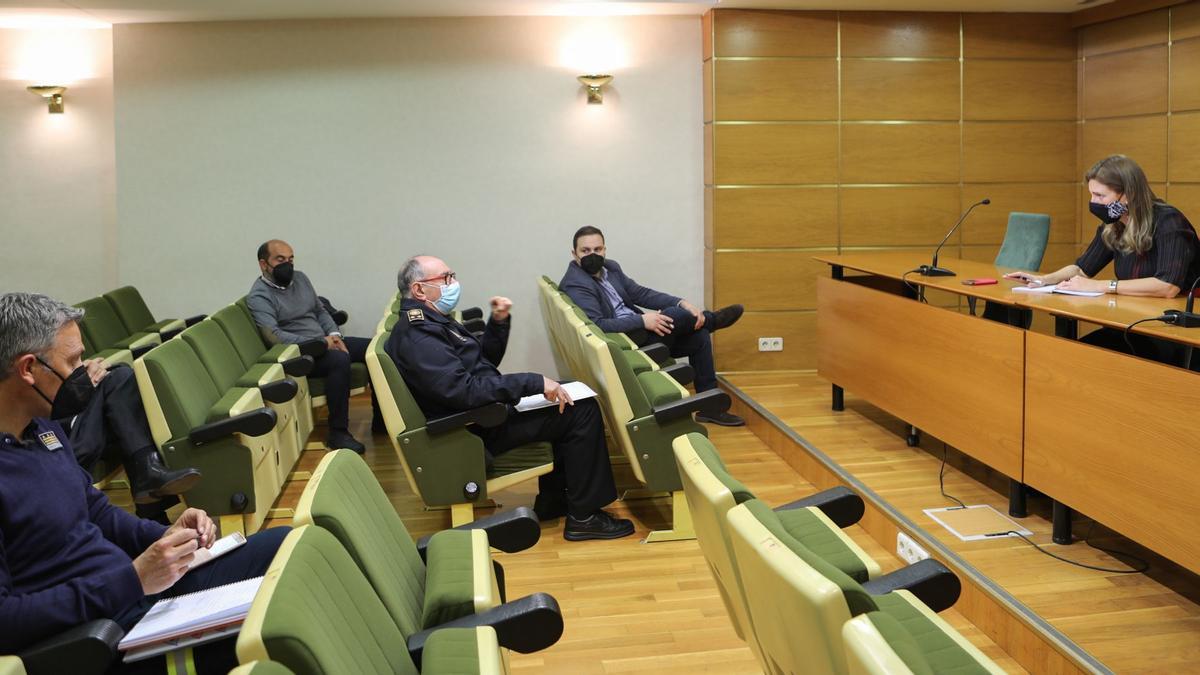 Reunión, ayer, del Cecopal del Ayuntamiento de Castelló.