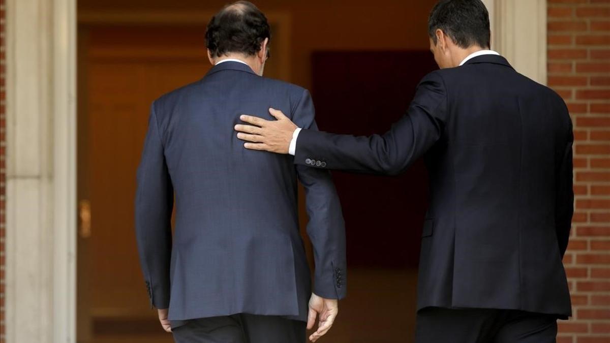 Mariano Rajoy y Pedro Sánchez, el pasado jueves en la Moncloa.