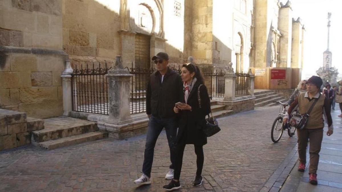 Zinedine y Veronique Zidane en la Mezquita de Córdoba, en el 2017.