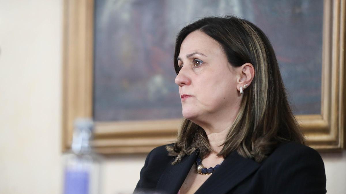 María Reigosa, el pasado jueves, durante el pleno de moción de censura en Lugo.
