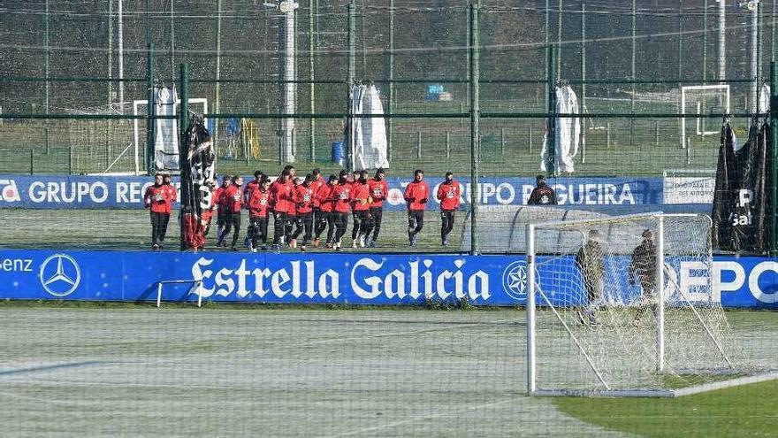 Escarcha sobre el césped en la primera jornada de trabajo del año