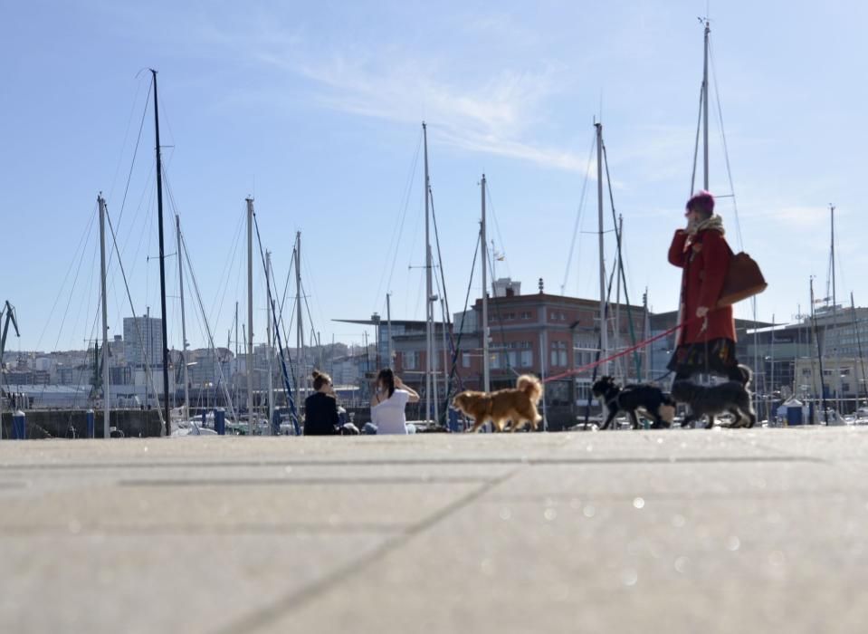 Aire cálido y cielo despejado en A Coruña