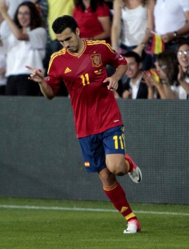 Pedro celebra un gol