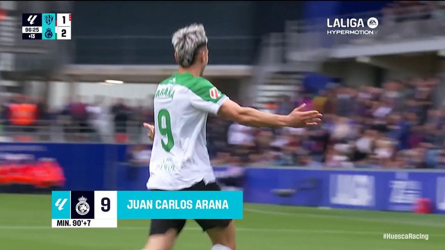 El 1-3 del Racing de Santander en el Huesca 1-3 Racing de Santander de la jornada 36 de LaLiga Hypermotion