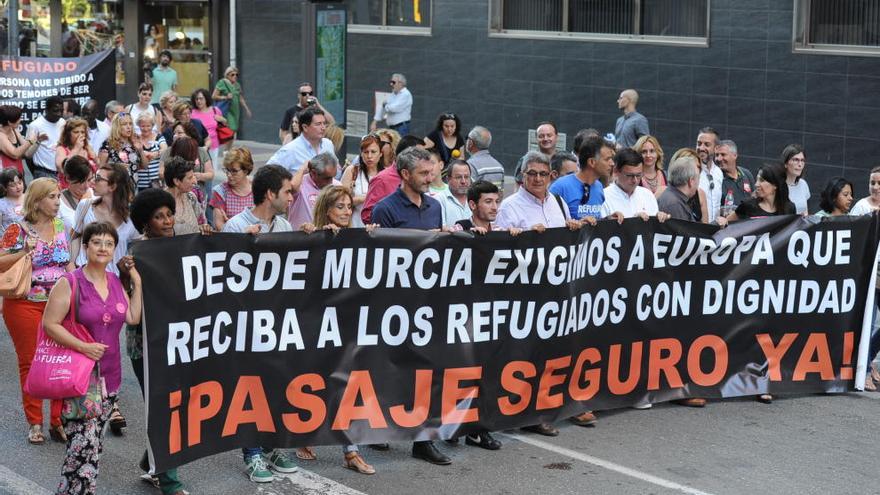 Manifestación pro refugiados el pasado junio en Murcia.