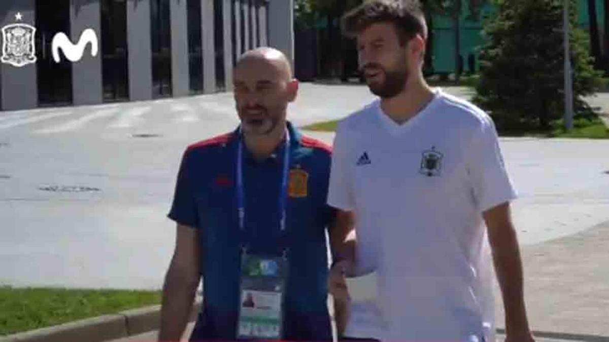 Gerard Piqué, en la concentración de la selección española