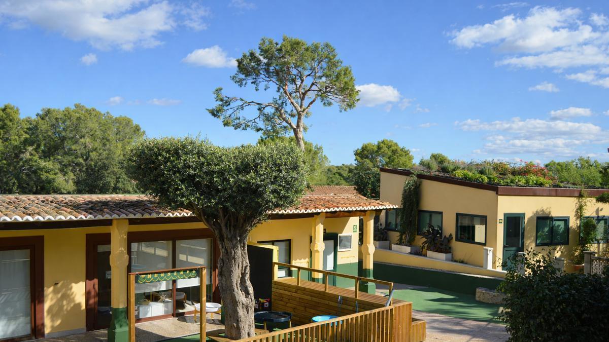 La etapa de Infantil se desarrolla en campus acogedor, una pequeña aldea, de edificios bajos entre patios, jardines y árboles.