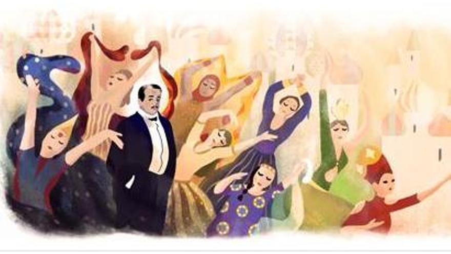 Serguéi Diáguilev, inventor de Ballet Ruso, en el &#039;doodle&#039; de Google