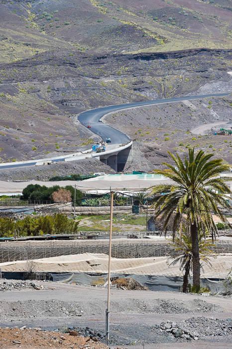 Obras para nuevo tramo de la carretera de La Aldea