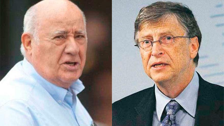 Amancio Ortega (i) y Bill Gates (d).