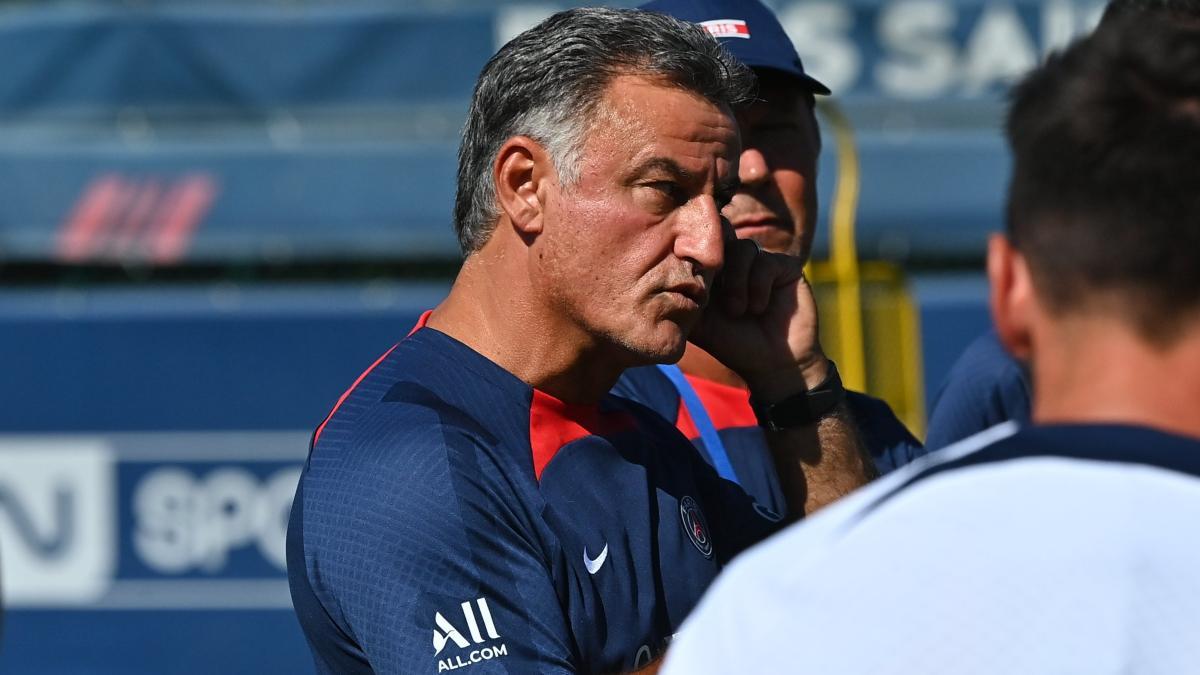 Galtier en un entrenamiento con el PSG