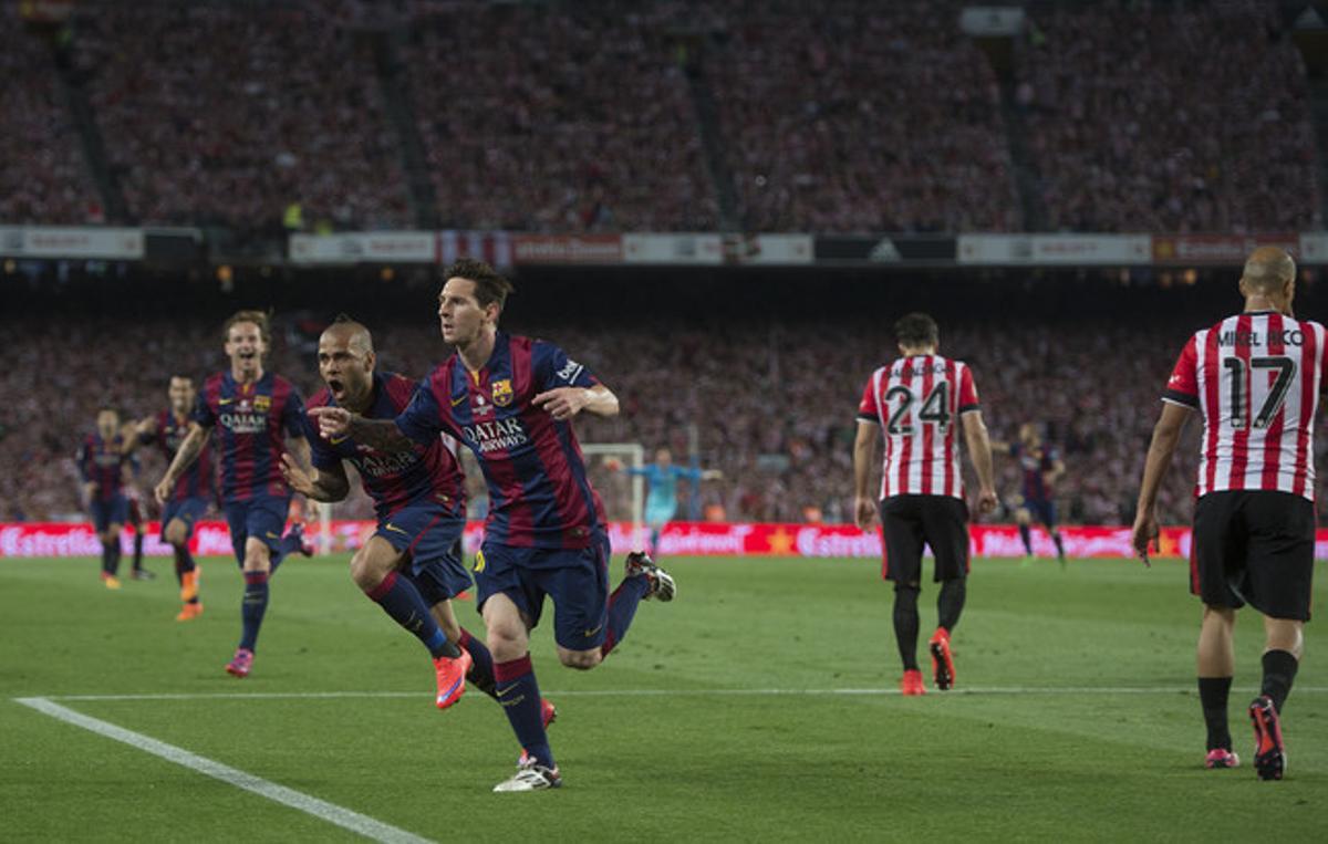 Messi tras marcar el primer gol.