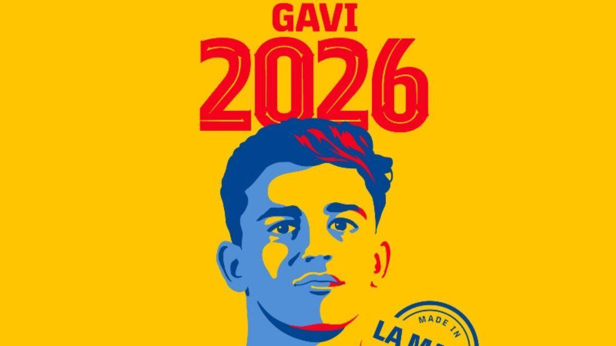 La imagen con la que el Barça anuncia la renovación de Gavi hasta el 2026.