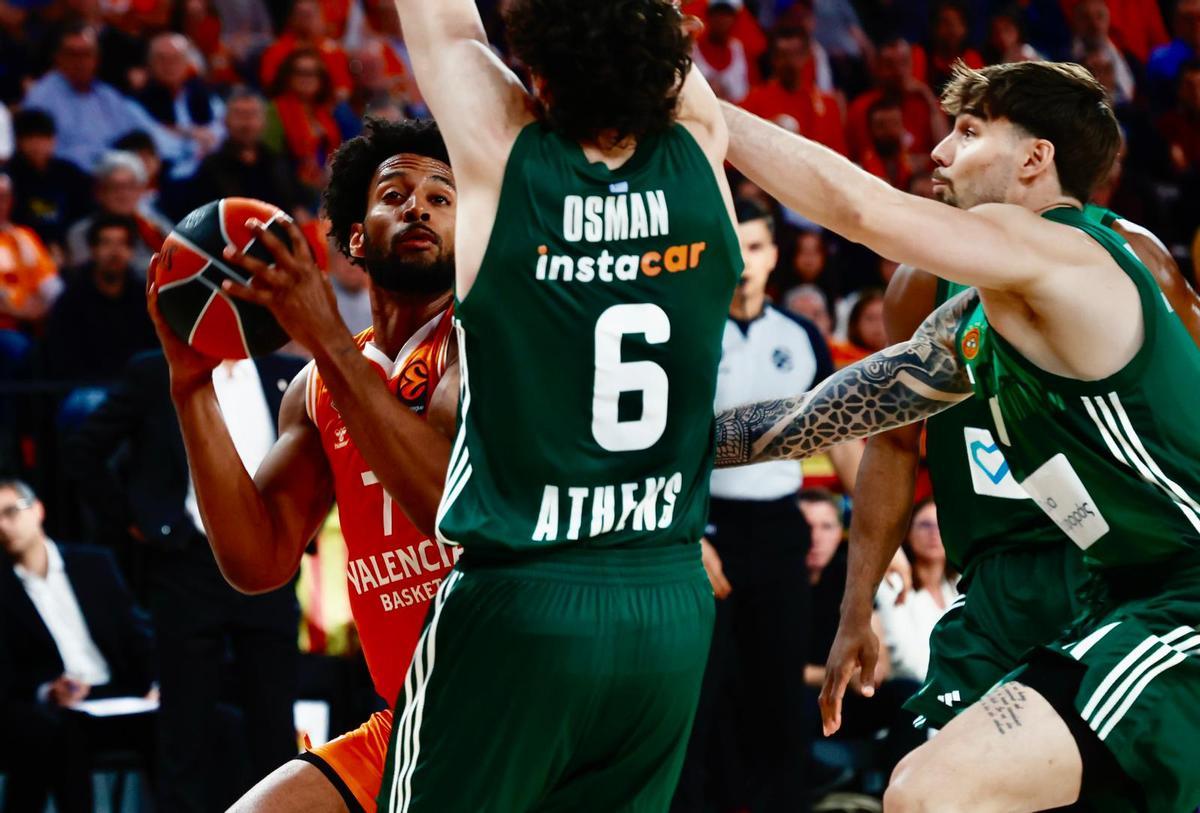 Panathinaikos sobrevive a la última posesión del Valencia Basket en el Roig Arena
