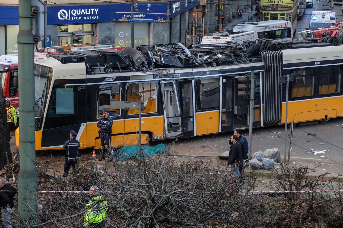 Accidente de tranvía en Milán.