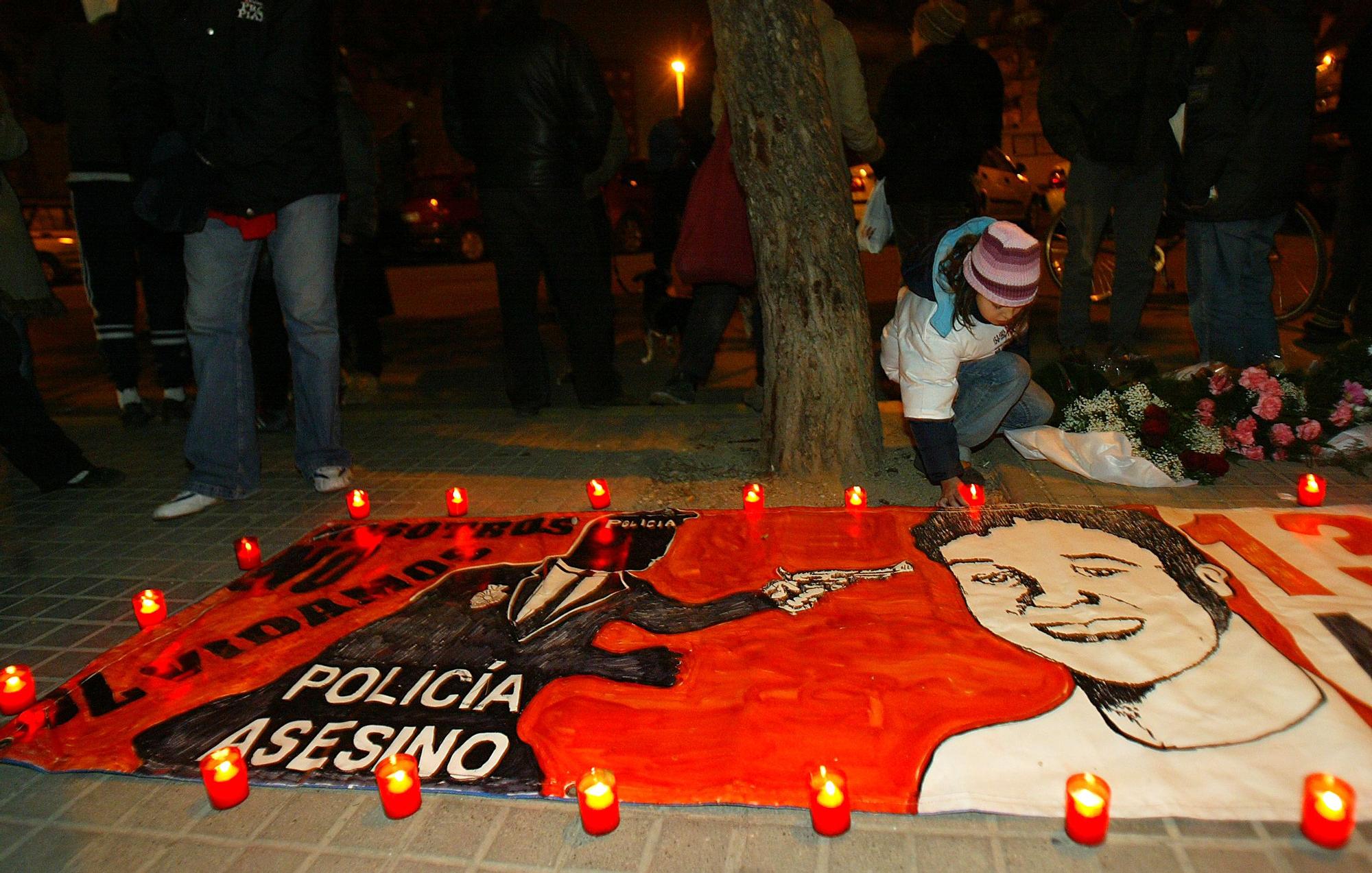 Foto de archivo de una concentración en Barcelona por el asesinato de Pedro Álvarez.