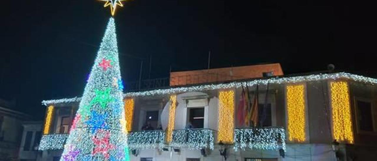 Encesa de llums de Nadal a la plaça de Silla.