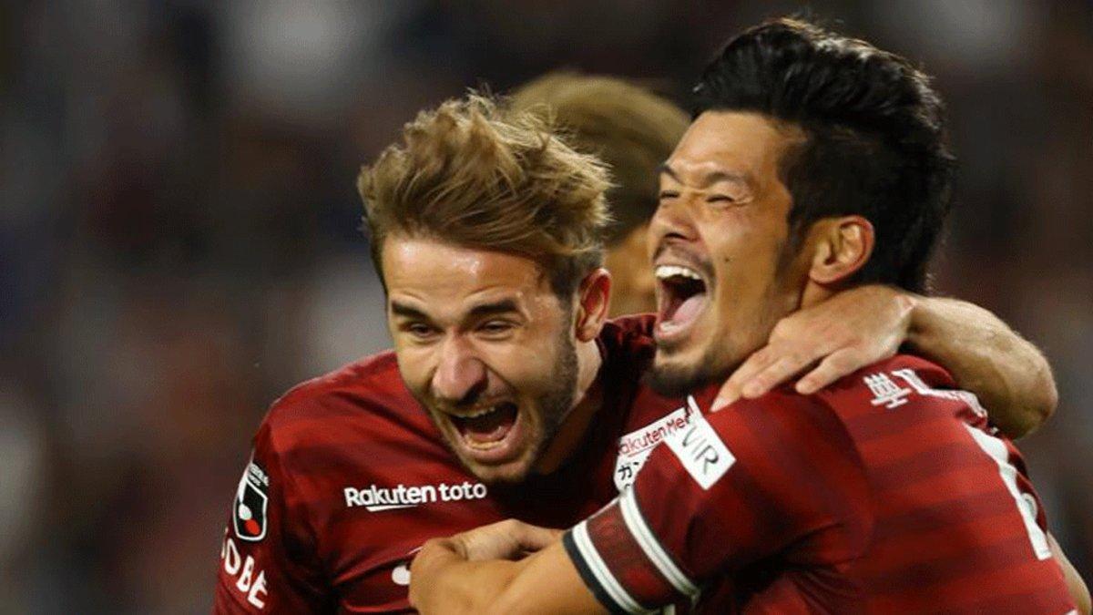 Samper celebra el gol que ha llevado al Vissel Kobe a las semifinales