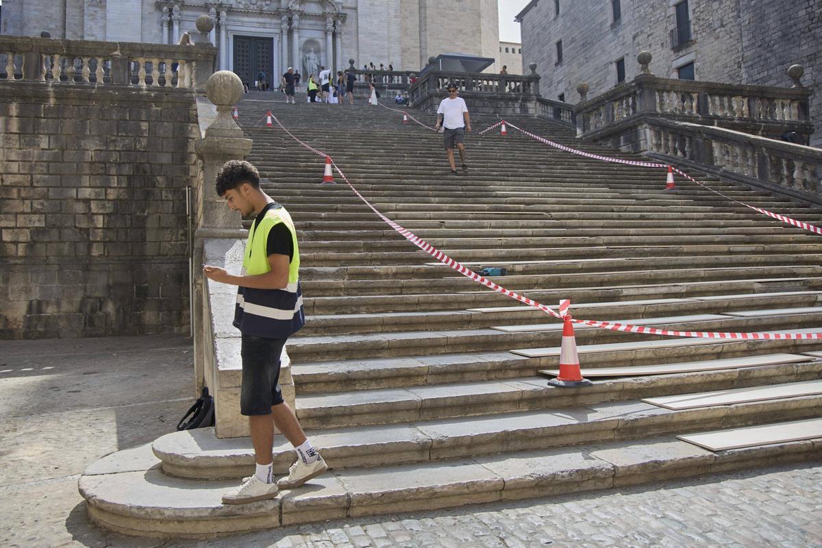 Les imatges dels preparatius per al rodatge d''Enredados' a Girona