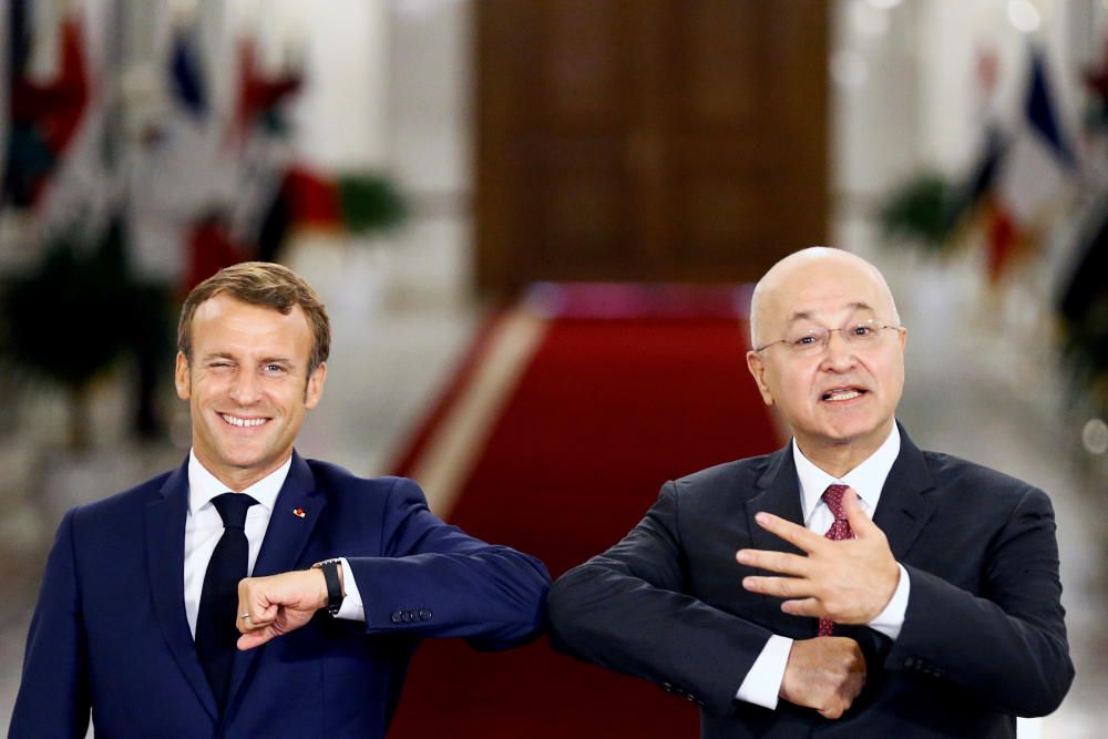 French President Emmanuel Macron arrives in ...