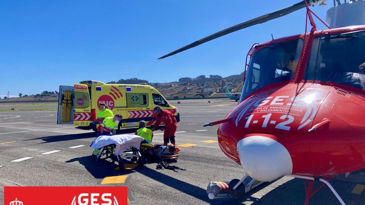 Rescate de un ciclista en Anaga