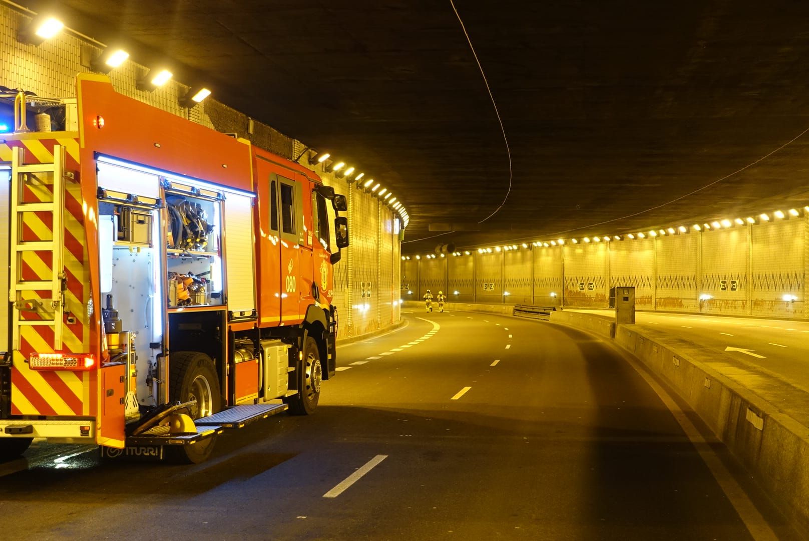 Simulacro en el túnel de Beiramar de Vigo