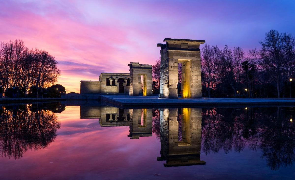 Atardecer en el Templo de Debod, Madrid