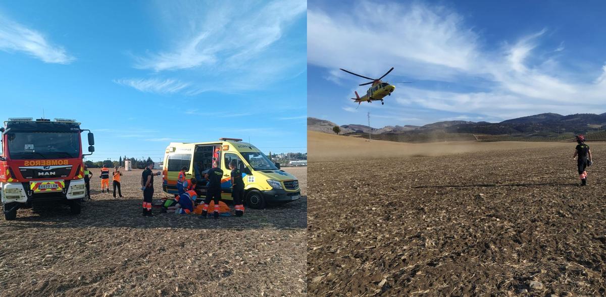 Rescate de un parapentista en Ronda