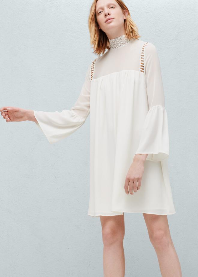 Vestido manga acampanada, Mango