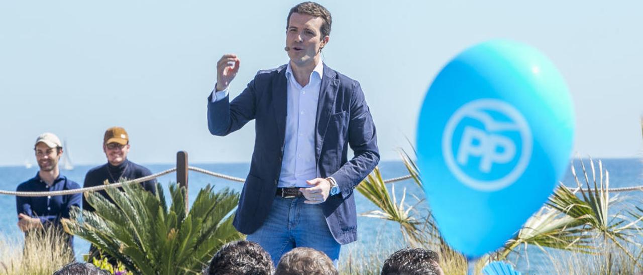 El presidente del PP, Pablo Casado, durante el acto del pasado domingo en Alicante.