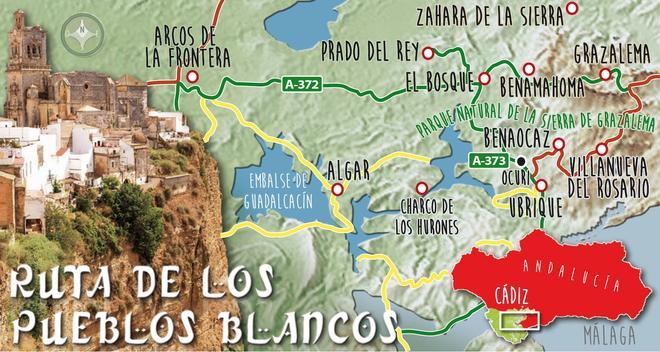 Pueblos blancos, Cádiz, ruta