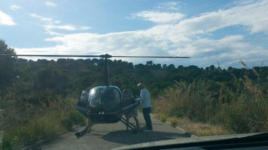 Kühn, durante una visita en helicóptero a Muleta, en Sóller, la semana pasada.