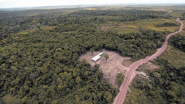 Imagen de un aserradero ilegal en la Amazonia captada por un helicóptero de la policía brasileña.