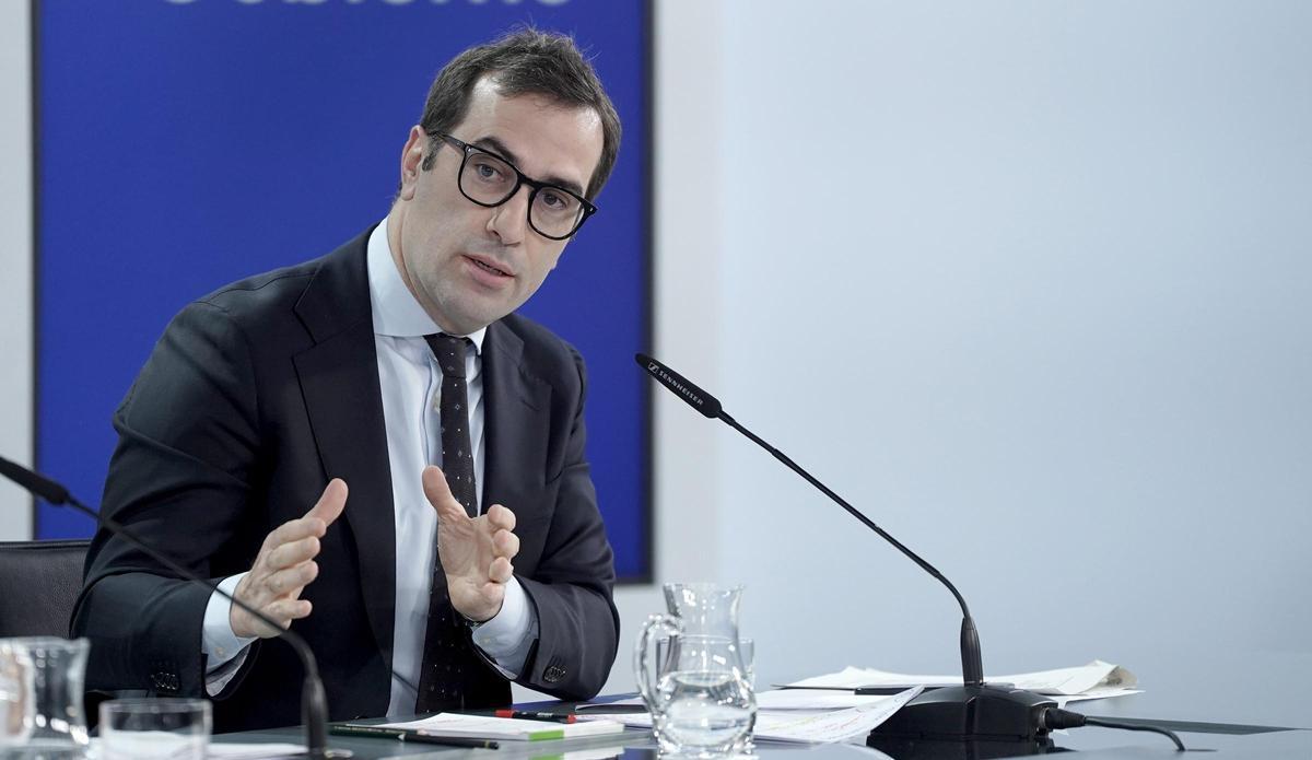 El ministro de Economía, Carlos Cuerpo, durante la rueda de prensa posterior al Consejo de Ministros.