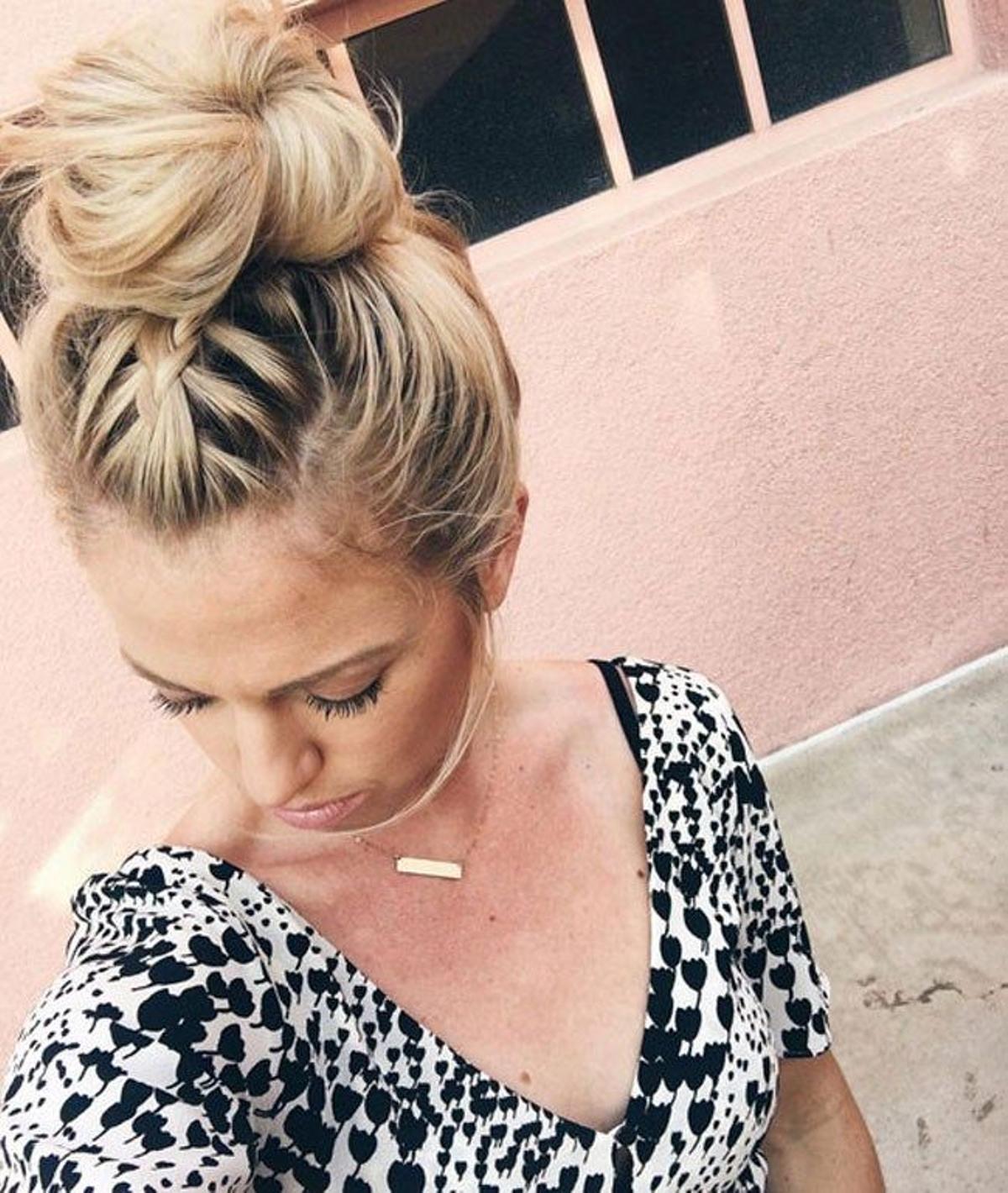 Trenza de Instagram con moño