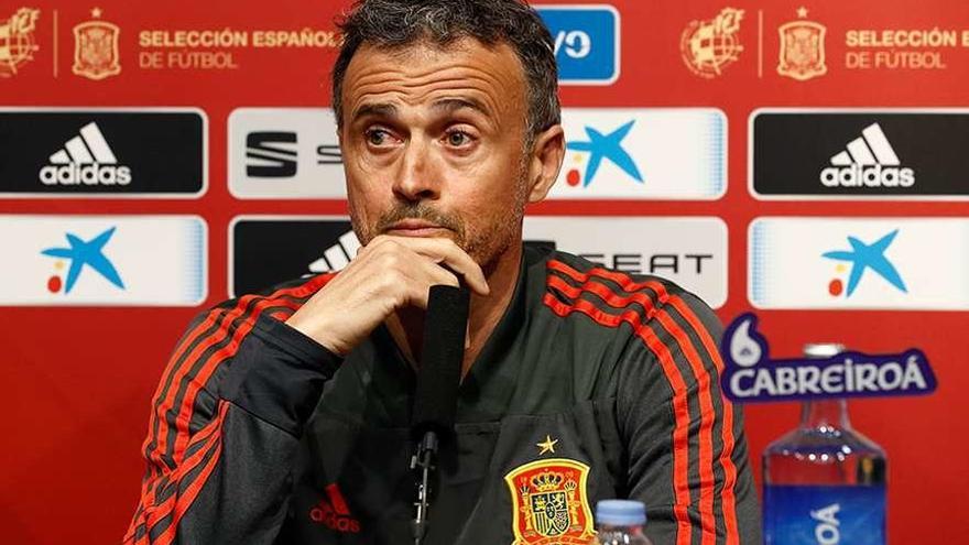 Luis Enrique, ayer en la rueda de prensa previa al encuentro entre Malta y España.