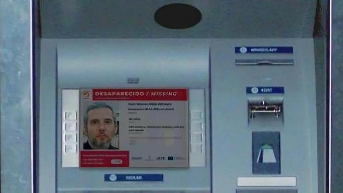 Recreación del cartel informativo de búsqueda para localizar al desaparecido.