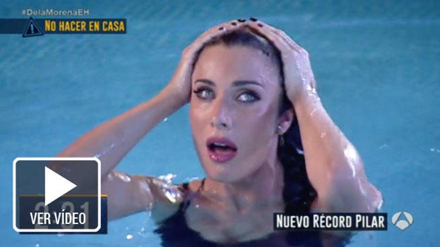 Pilar Rubio supera su récord de apnea en &#039;El Hormiguero&#039;.