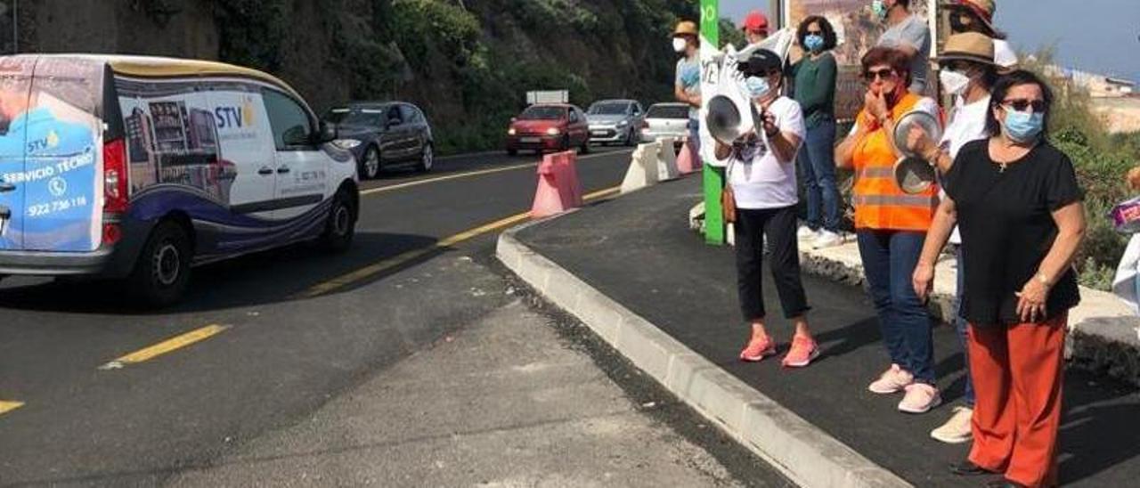 Protestas en San Juan de la Rambla el pasado domingo