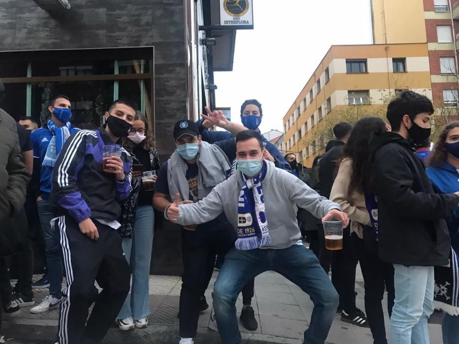 Derbi Real Oviedo - Sporting: Ambiente azul antes del partidazo de Asturias