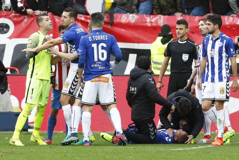 El partido entre el Sporting y el Alavés, en imágenes