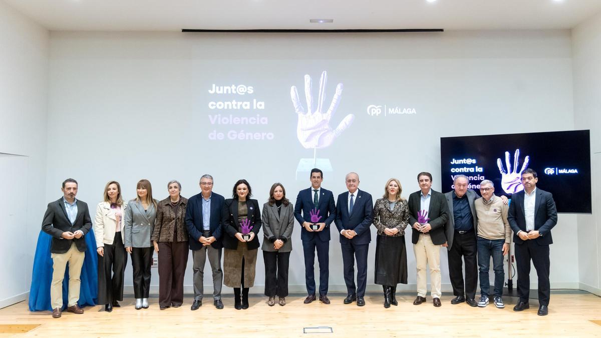 Dirigentes del PP de Málaga, durante la celebración del tradicional acto de la formación con motivo del 25N.