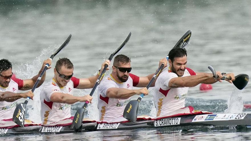 Carlos Arévalo, oro en el K4 500 de los Juegos Europeos de Cracovia