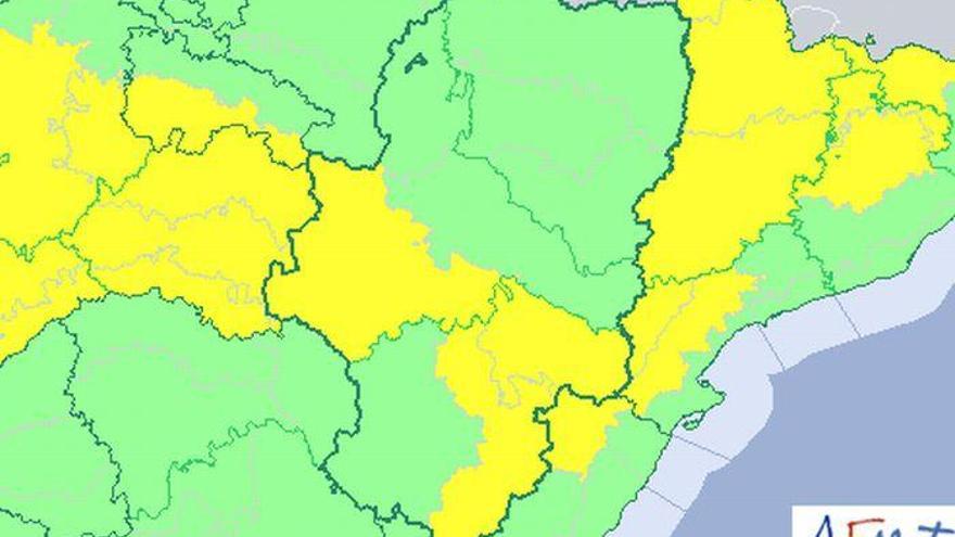 Lluvias y tormentas que pueden ser fuertes en zonas de montaña y Bajo Aragón