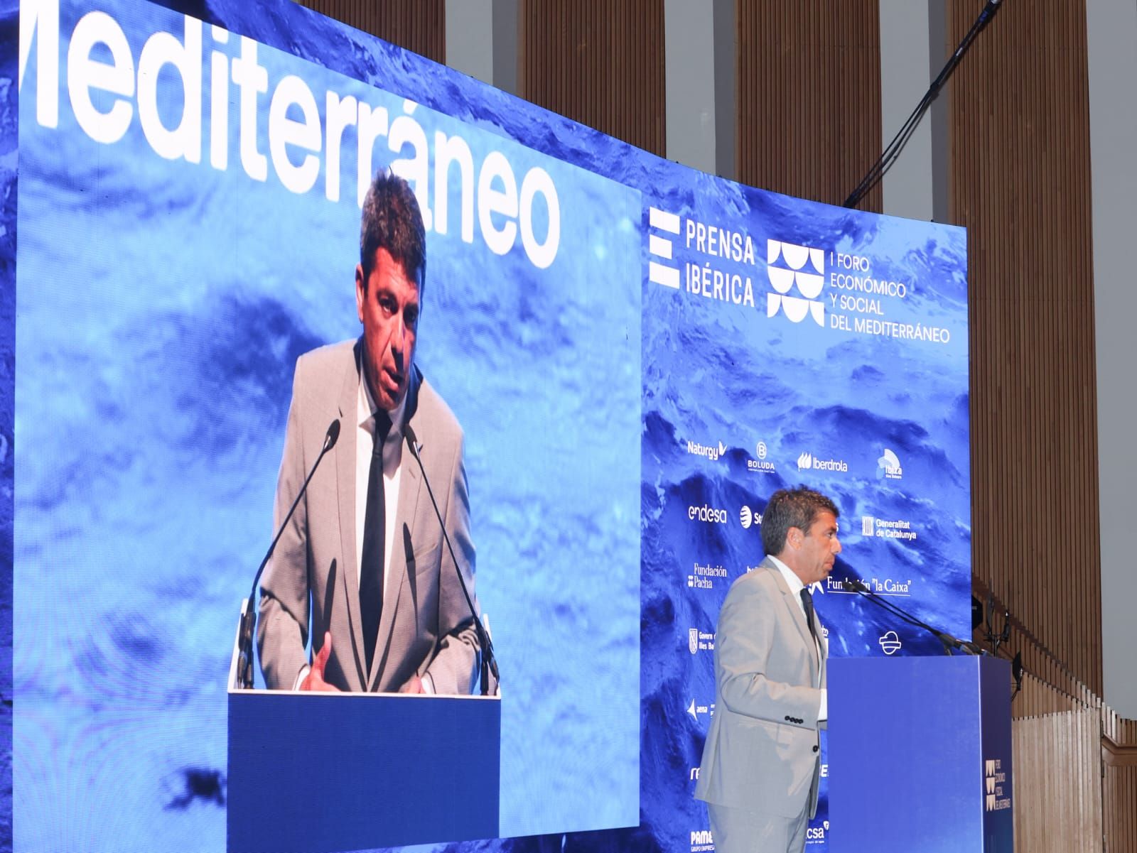 El president de la Generalitat, Carlos Mazón, interviene en el Foro Mediterráneo.