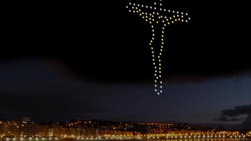 Drones como alternativa a la pirotecnia para iluminar los cielos de Canarias